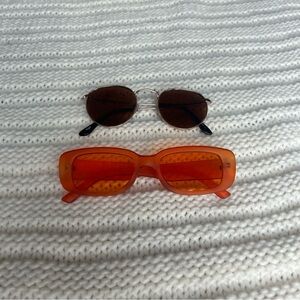 Orange & Brown Sunglasses Set (2)